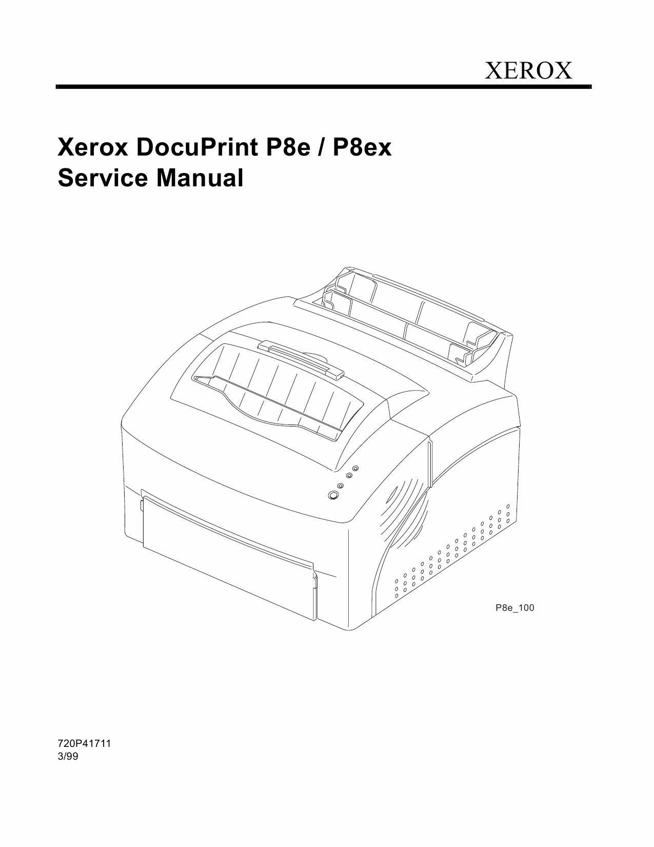 Xerox DocuPrint P8e P8ex Parts List and Service Manual-1